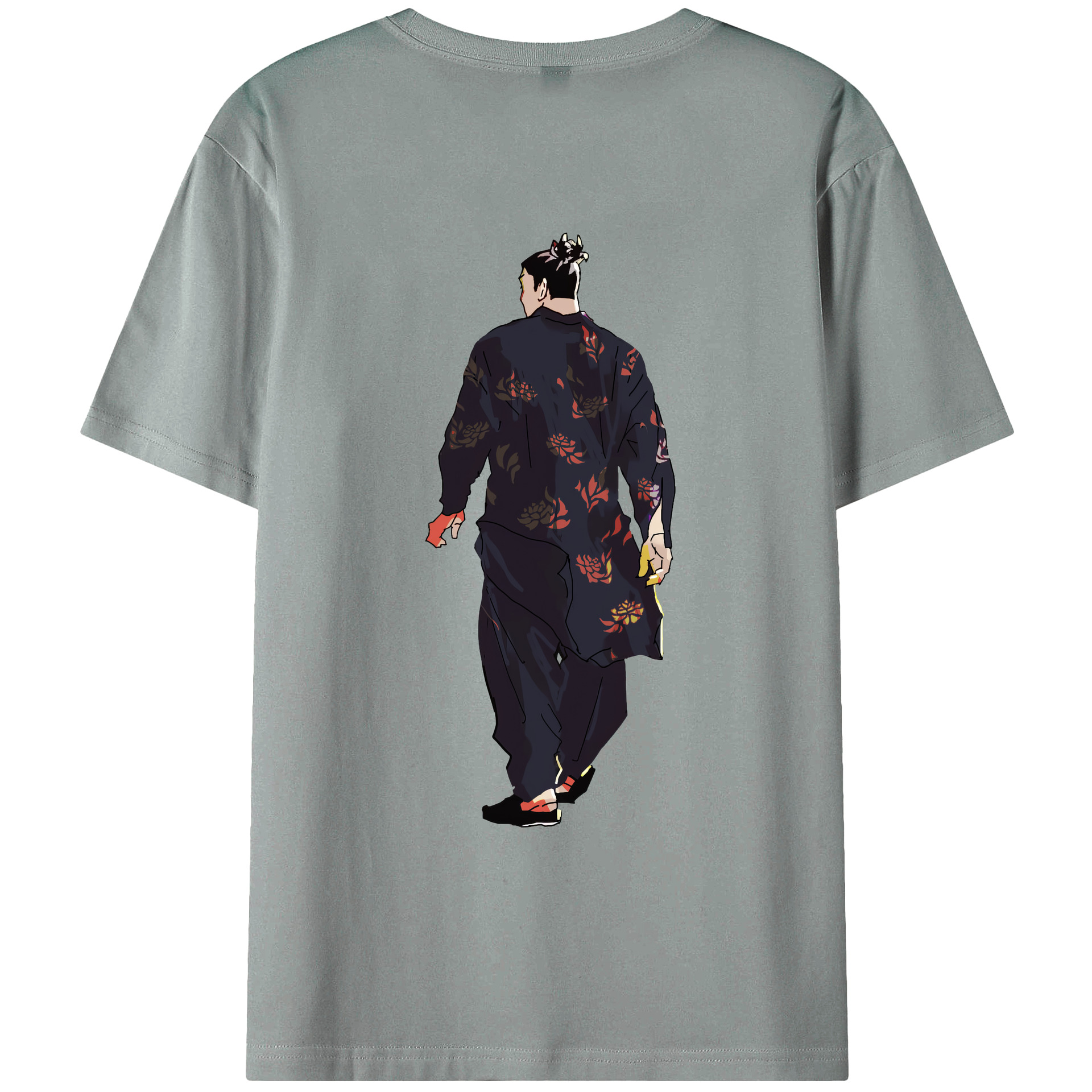 （画像用） 呪術廻戦 Jujutsu Kaisen 綿100％ メンズ半袖Tシャツ（バックプリント） 通気性